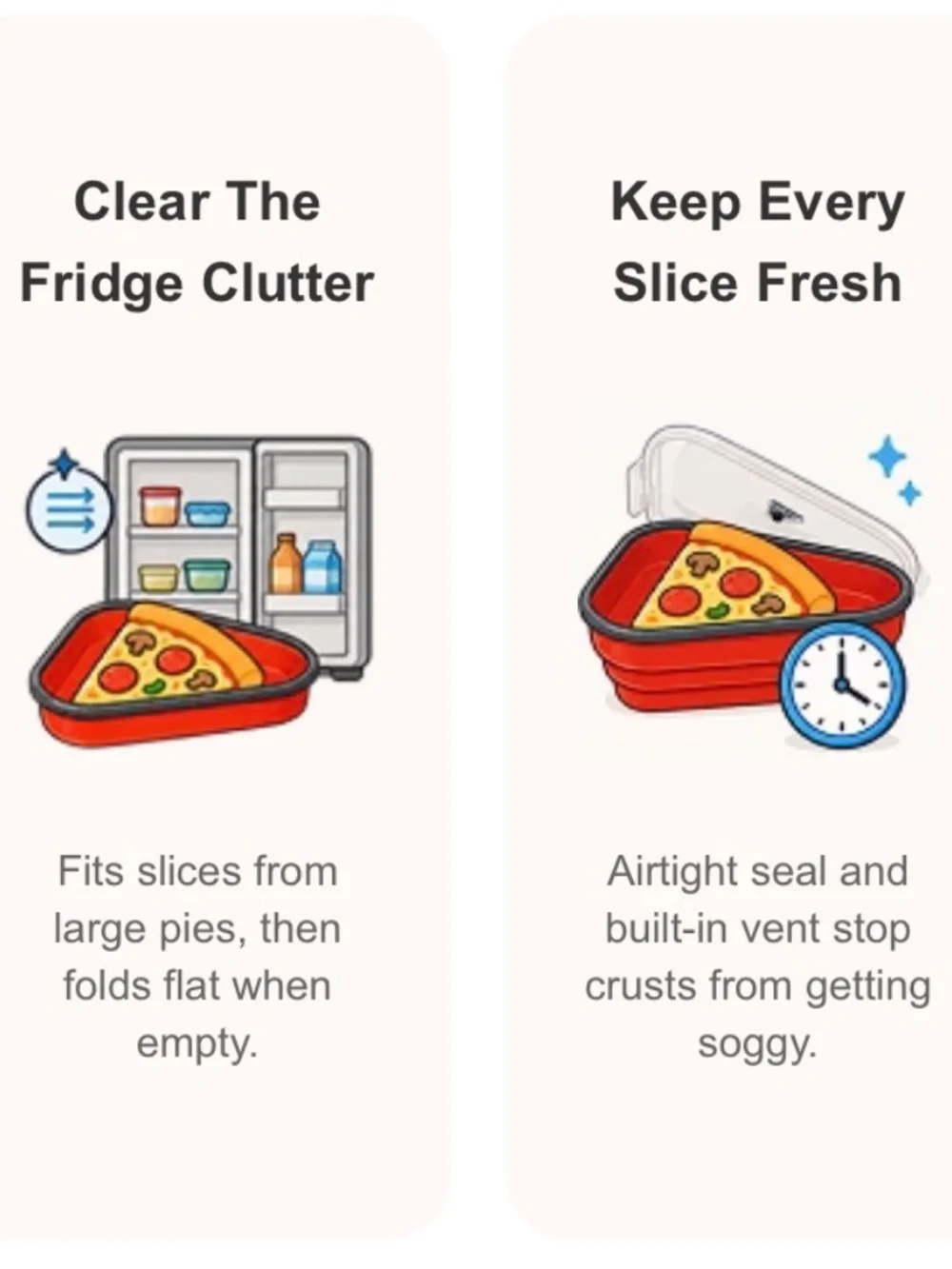 Pizza Pack® Single Pizza Storage Container with 5 Microwavable Serving Trays